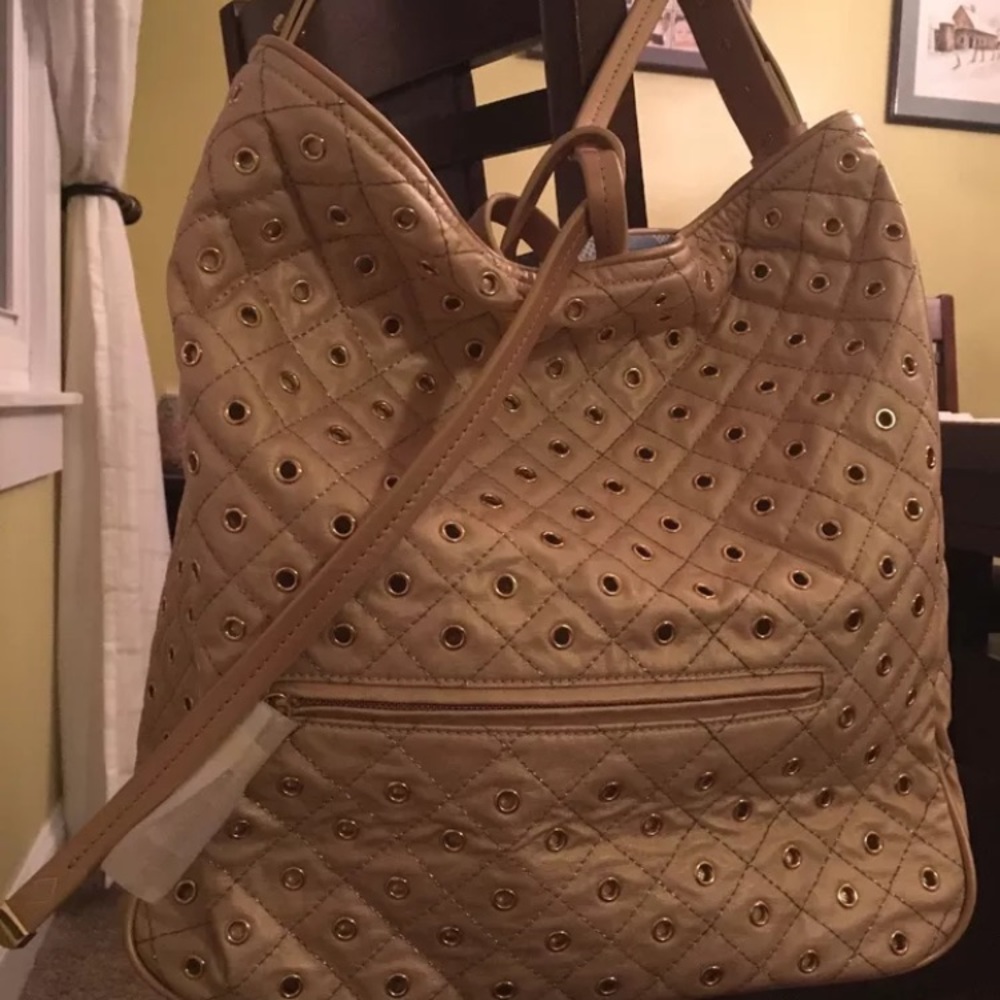 Vera Bradley Fenwick Hobo Bag ~Glossy Gold Foil!